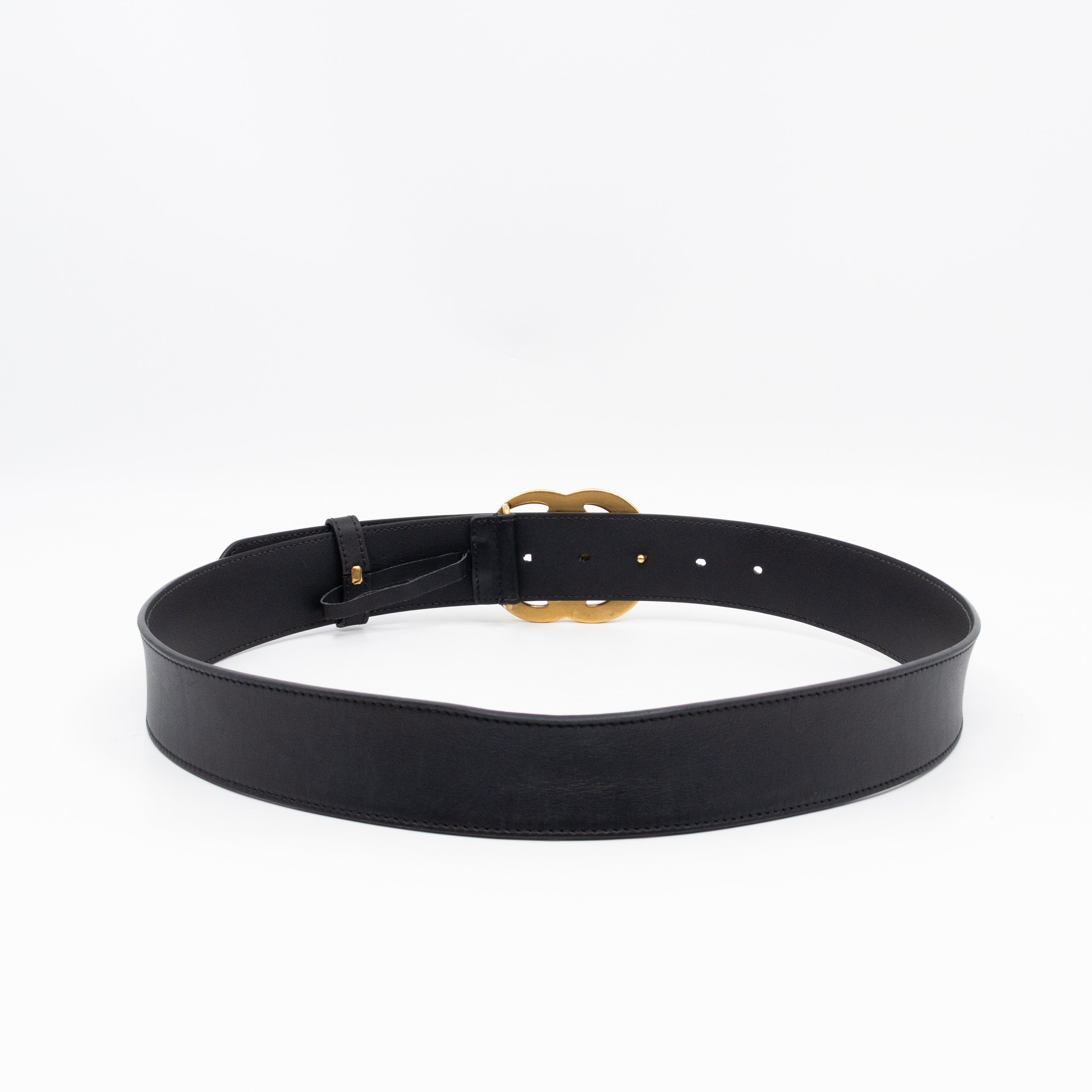 GG Marmont Wide Black Leather Belt 85/34