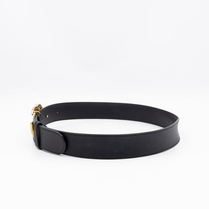 GG Marmont Wide Black Leather Belt 85/34