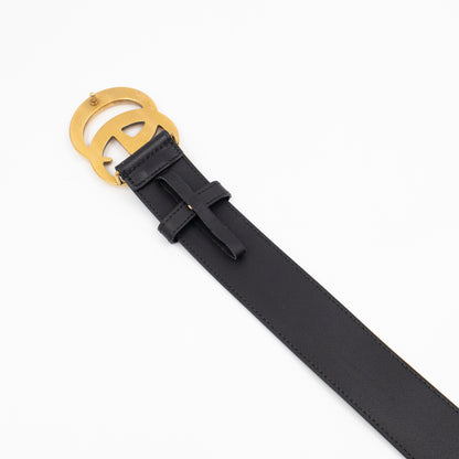 GG Marmont Wide Black Leather Belt 85/34