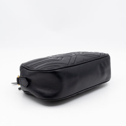 GG Marmont Small Matelasse Black Leather