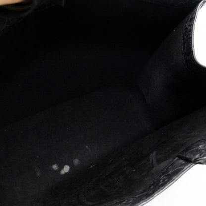 Book Tote Large Black Oblique Embossed Leather