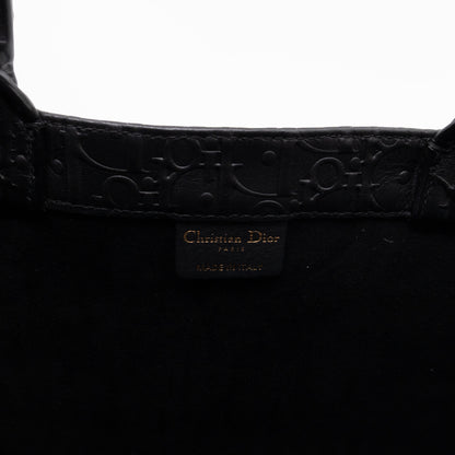 Book Tote Large Black Oblique Embossed Leather