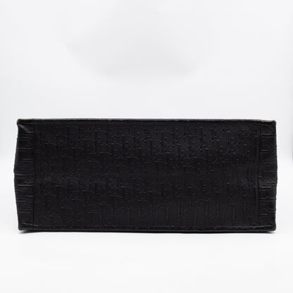 Book Tote Large Black Oblique Embossed Leather