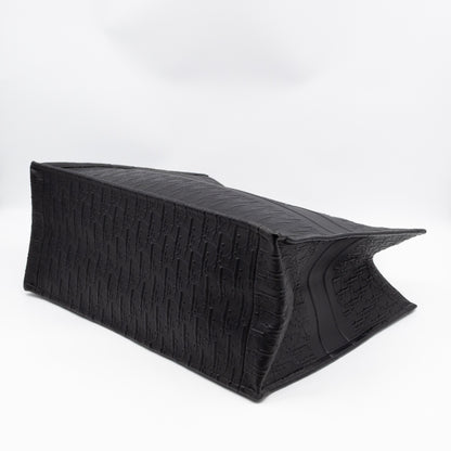 Book Tote Large Black Oblique Embossed Leather