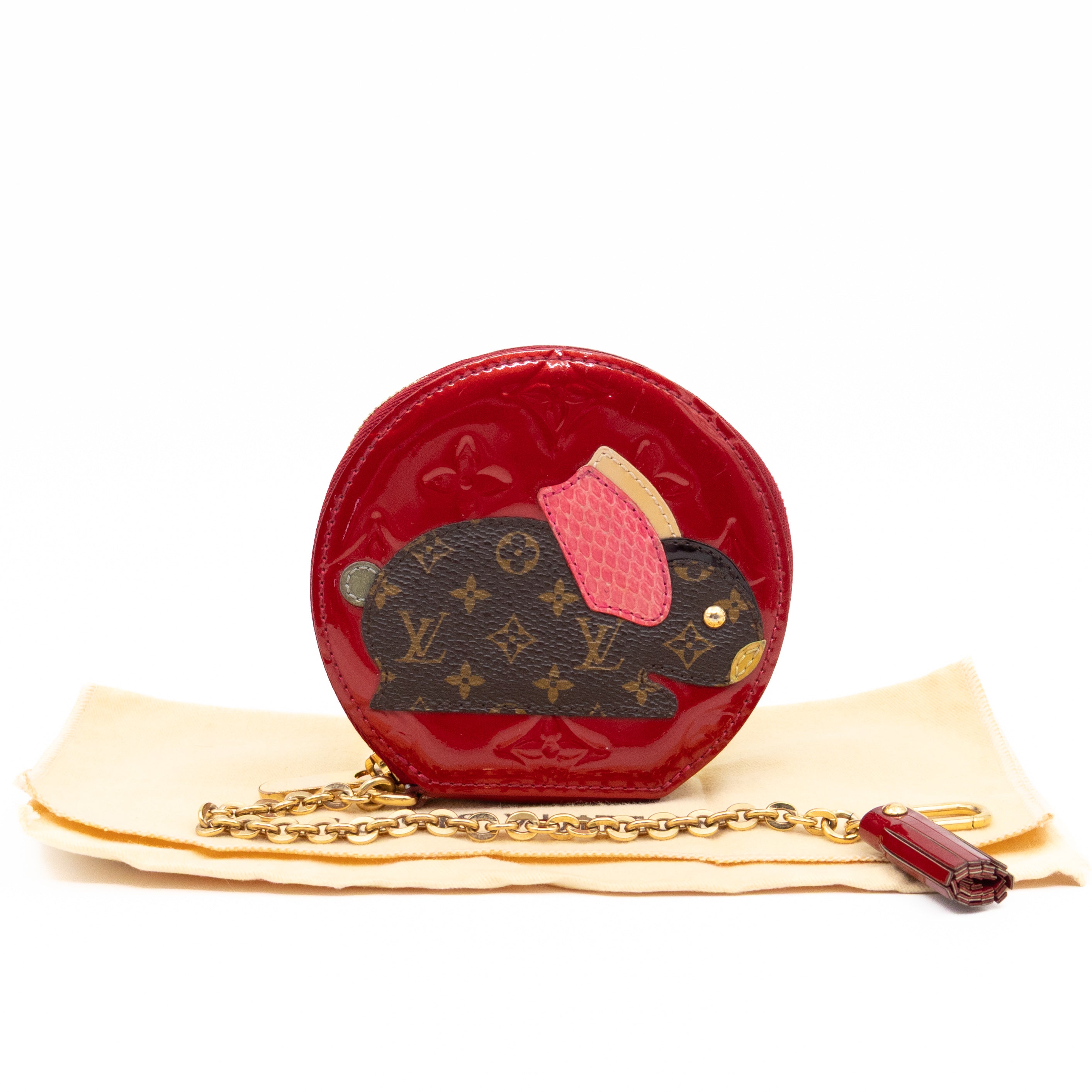Coin Purse Animaux Red Vernis
