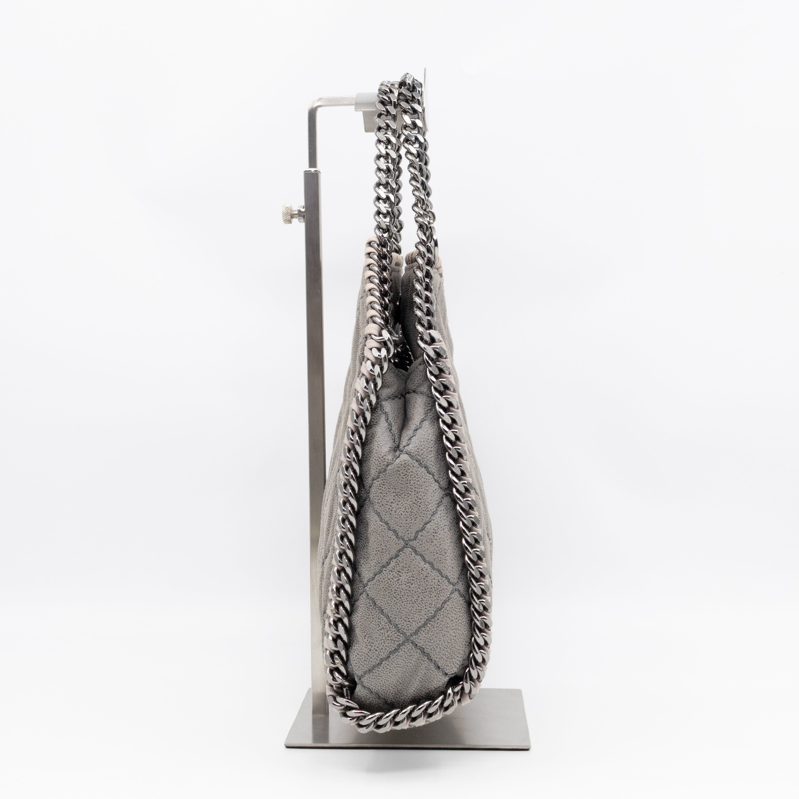 Falabella Mini Tote Grey Quilted Faux Leather
