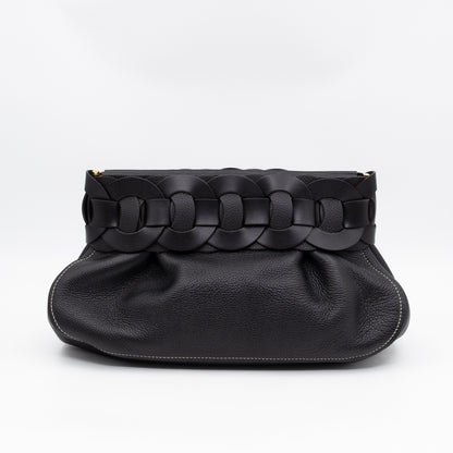 Darryl Clutch Black Grained Leather