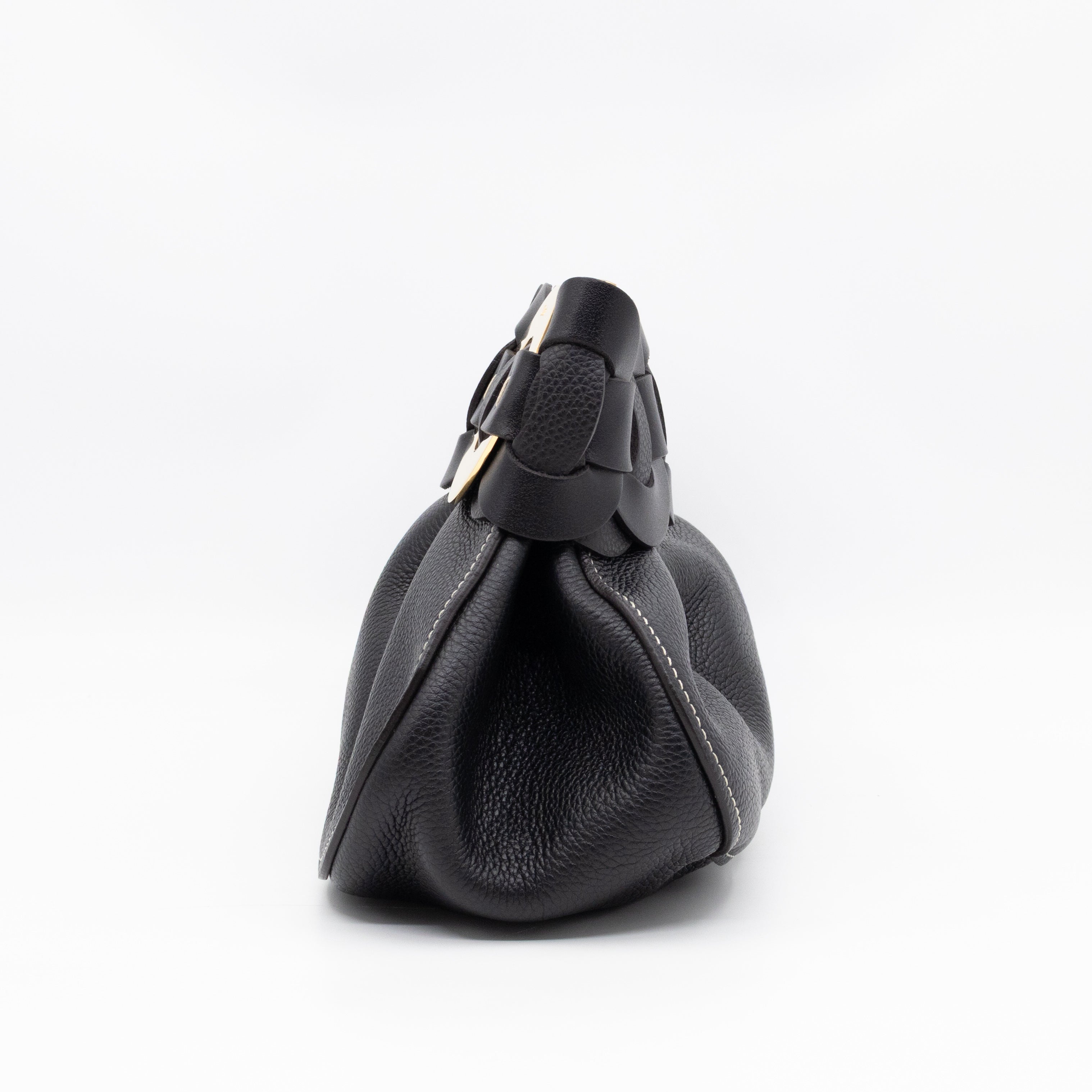 Darryl Clutch Black Grained Leather