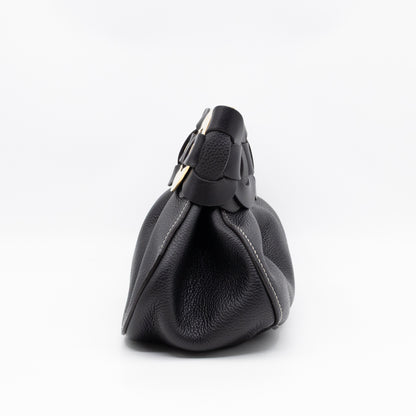 Darryl Clutch Black Grained Leather