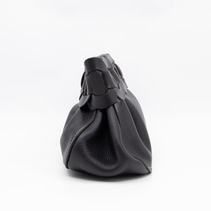Darryl Clutch Black Grained Leather
