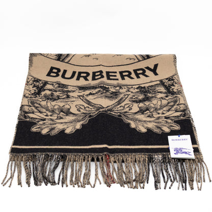 Wide Reversible EKD Cashmere Scarf Archive Beige