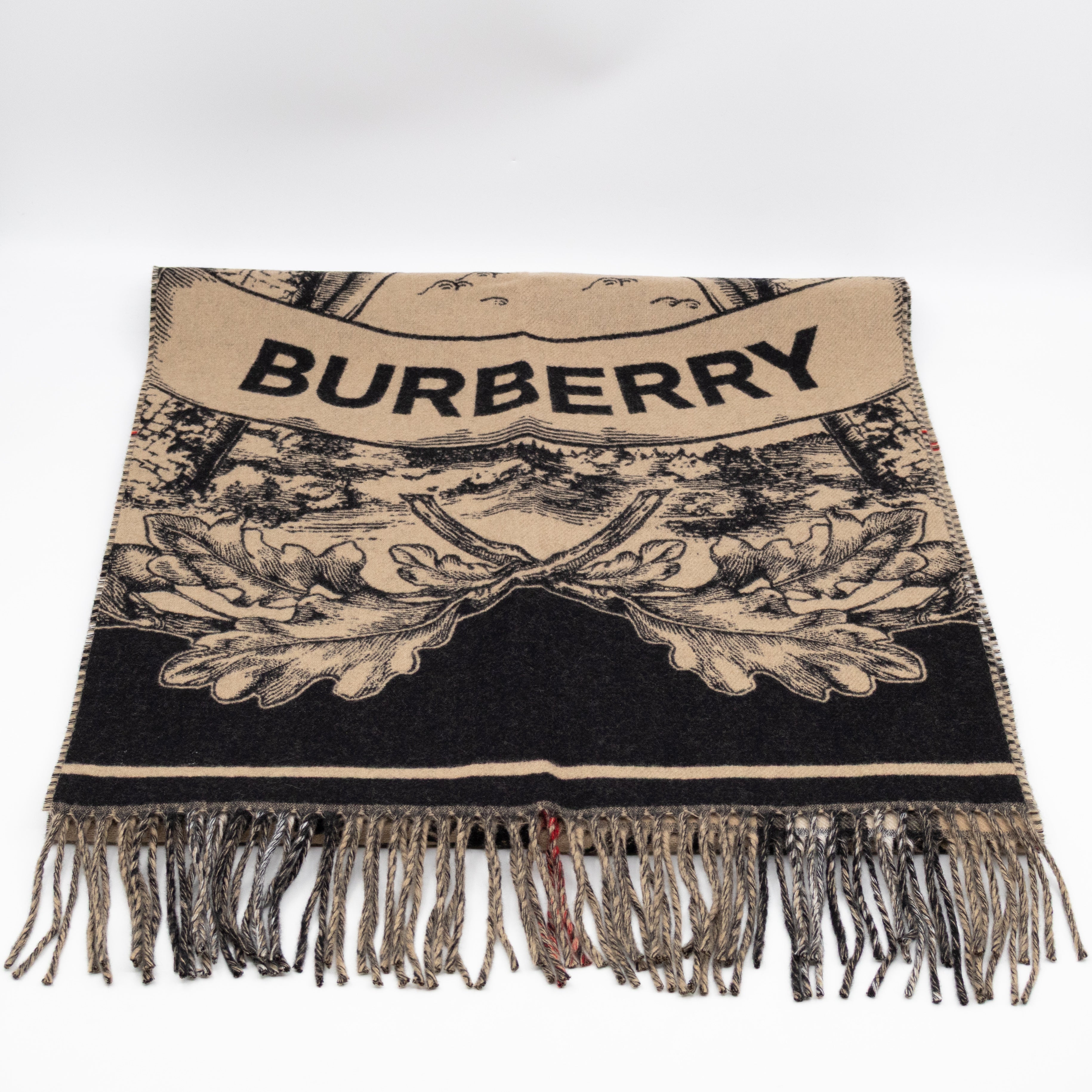 Wide Reversible EKD Cashmere Scarf Archive Beige