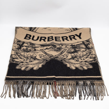 Wide Reversible EKD Cashmere Scarf Archive Beige