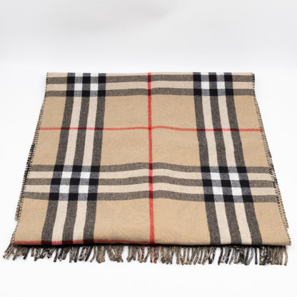 Wide Reversible EKD Cashmere Scarf Archive Beige