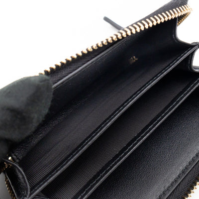 Zip Around Coin Purse Black Guccissima Leather