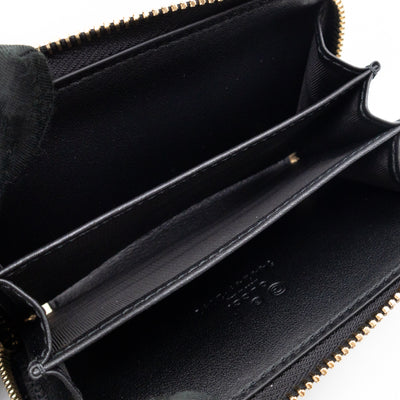 Zip Around Coin Purse Black Guccissima Leather