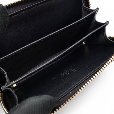 Zip Around Coin Purse Black Guccissima Leather