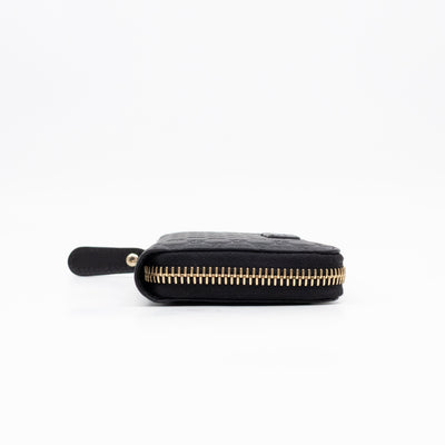 Zip Around Coin Purse Black Guccissima Leather