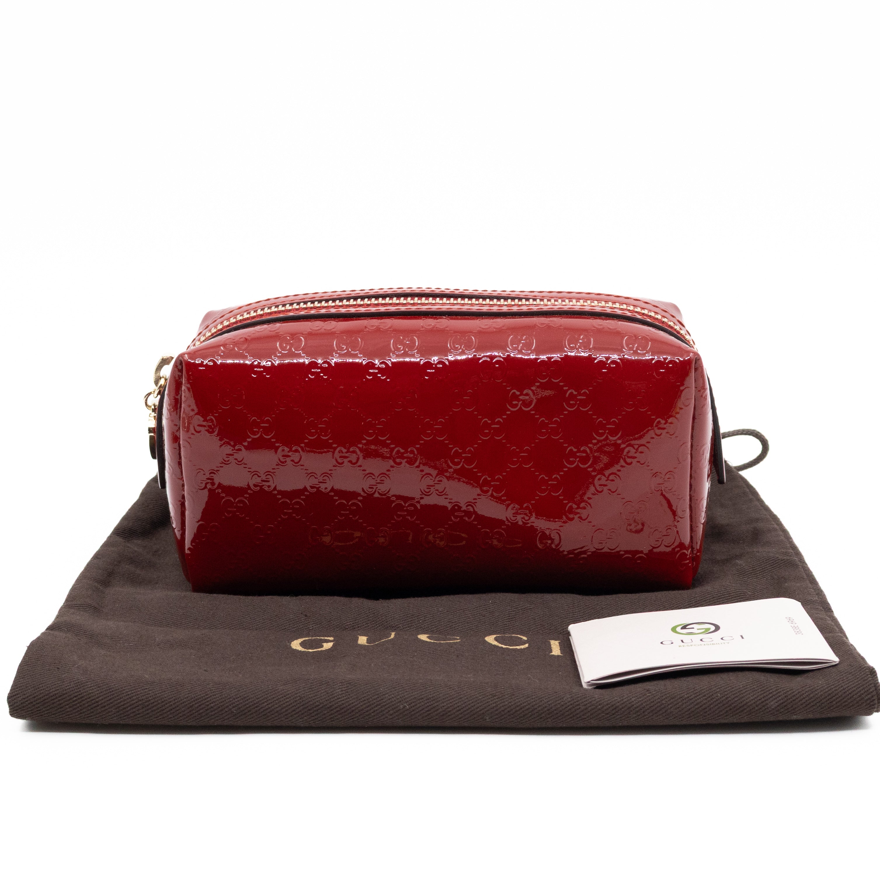 Cosmetic Pouch Red Patent Leather