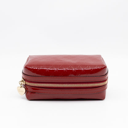 Cosmetic Pouch Red Patent Leather