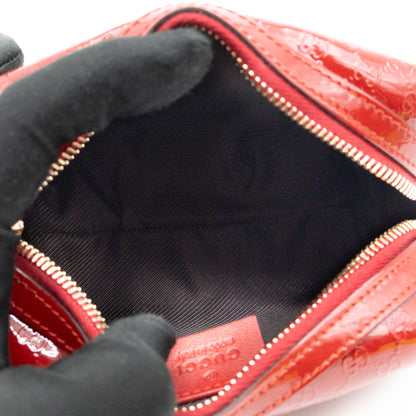 Cosmetic Pouch Red Patent Leather