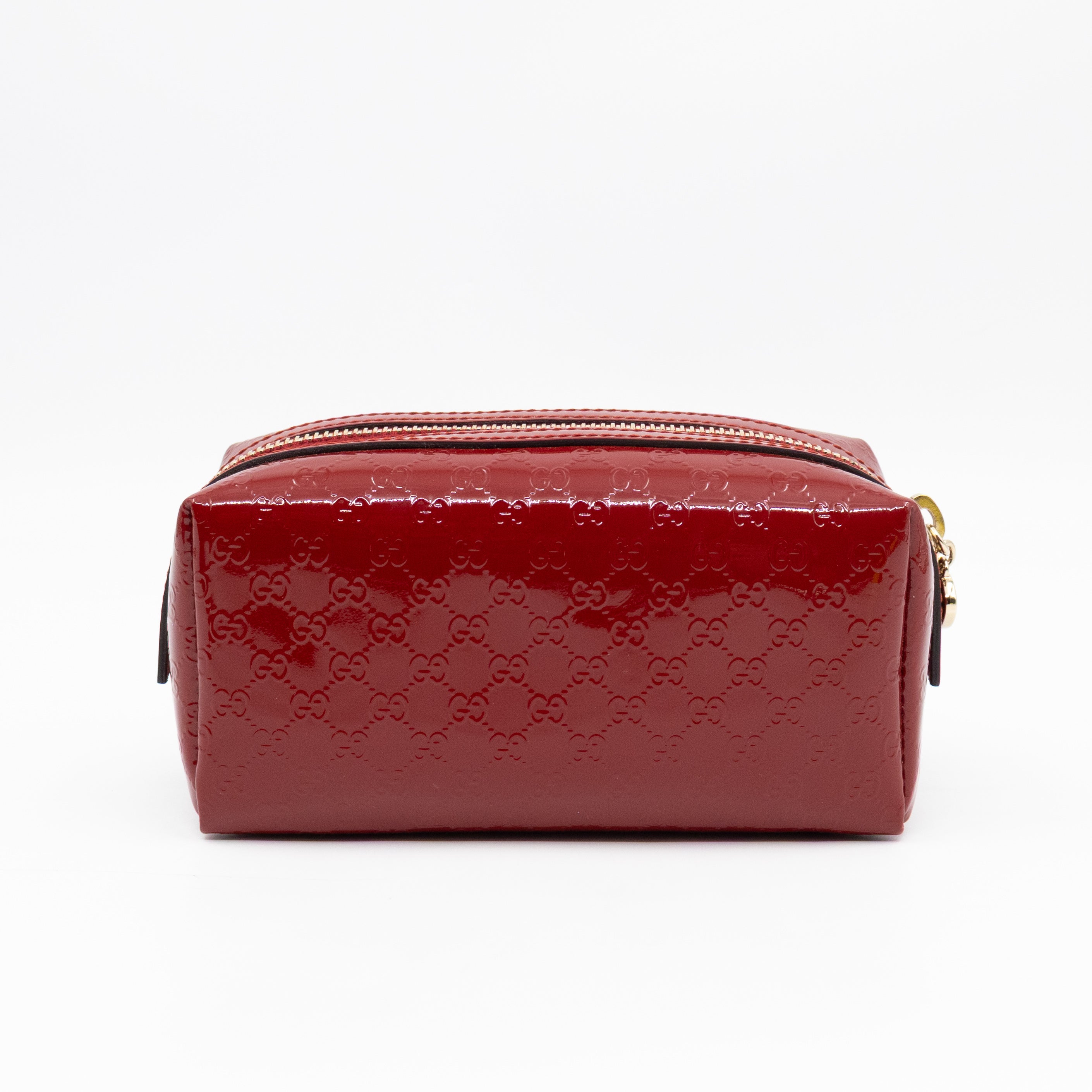 Cosmetic Pouch Red Patent Leather