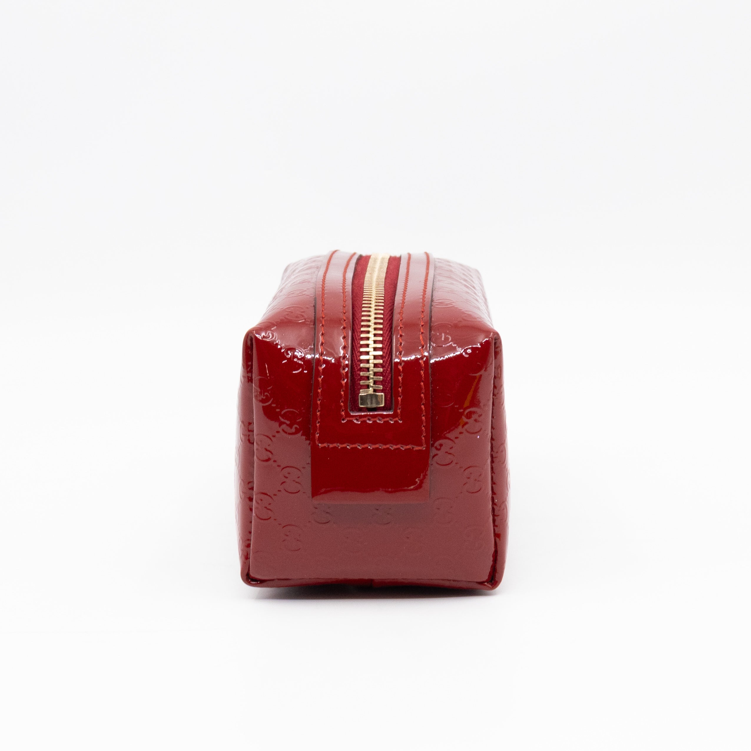 Cosmetic Pouch Red Patent Leather