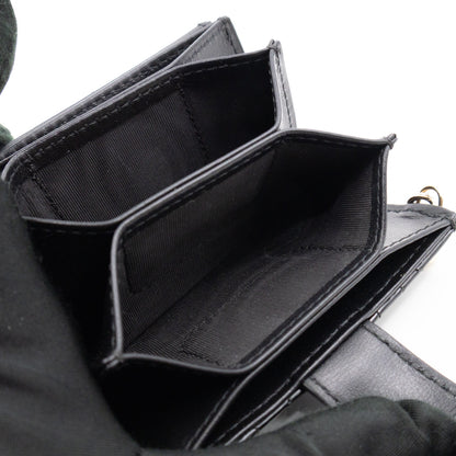 Lady Dior Jasmine Card Holder Black Patent Leather