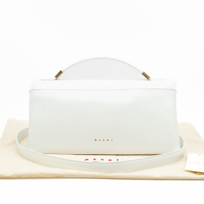 Prisma Padded Shoulder Bag White Leather