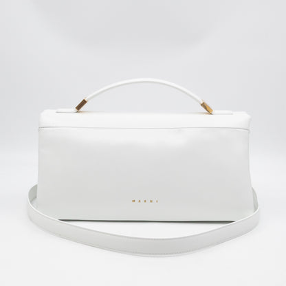 Prisma Padded Shoulder Bag White Leather