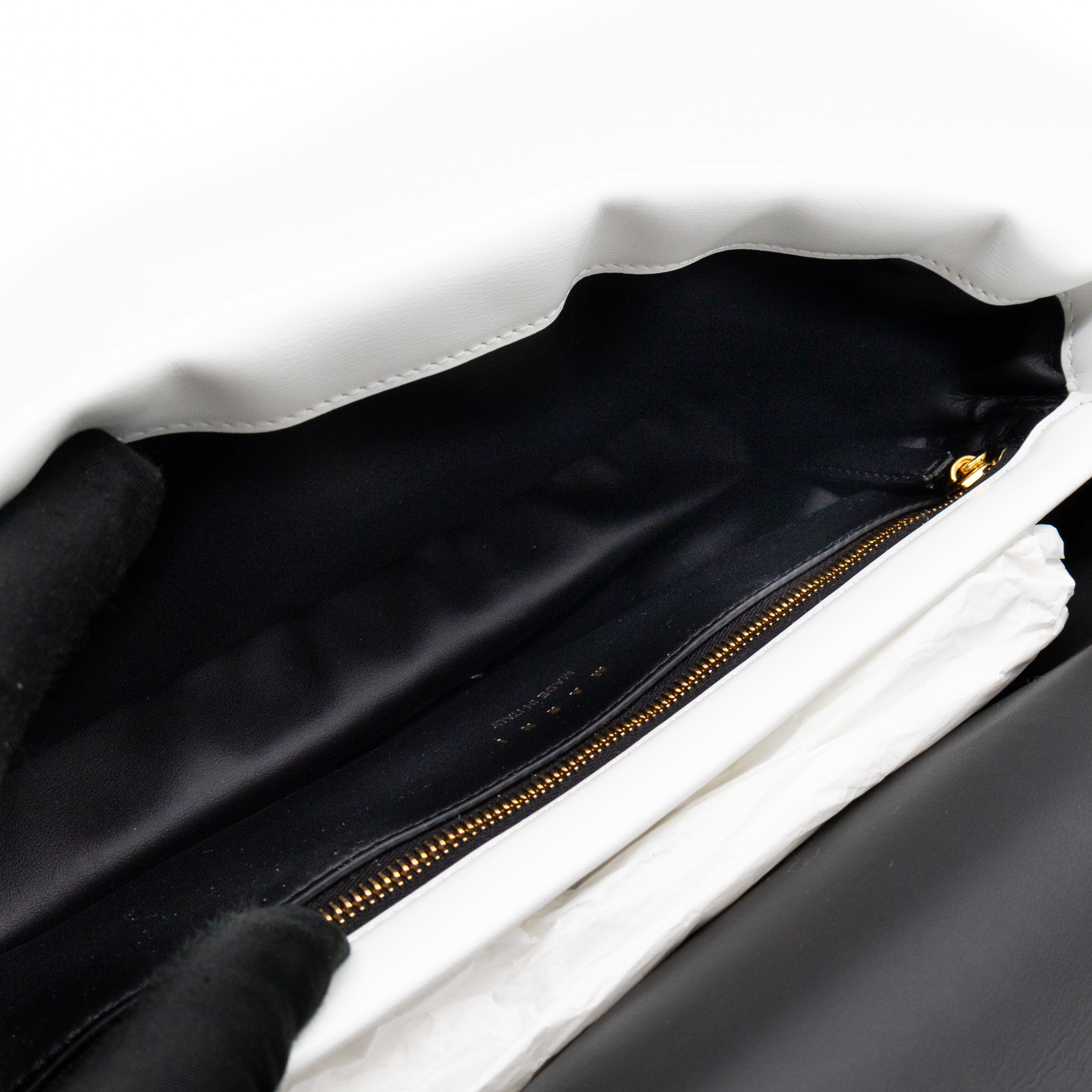 Prisma Padded Shoulder Bag White Leather