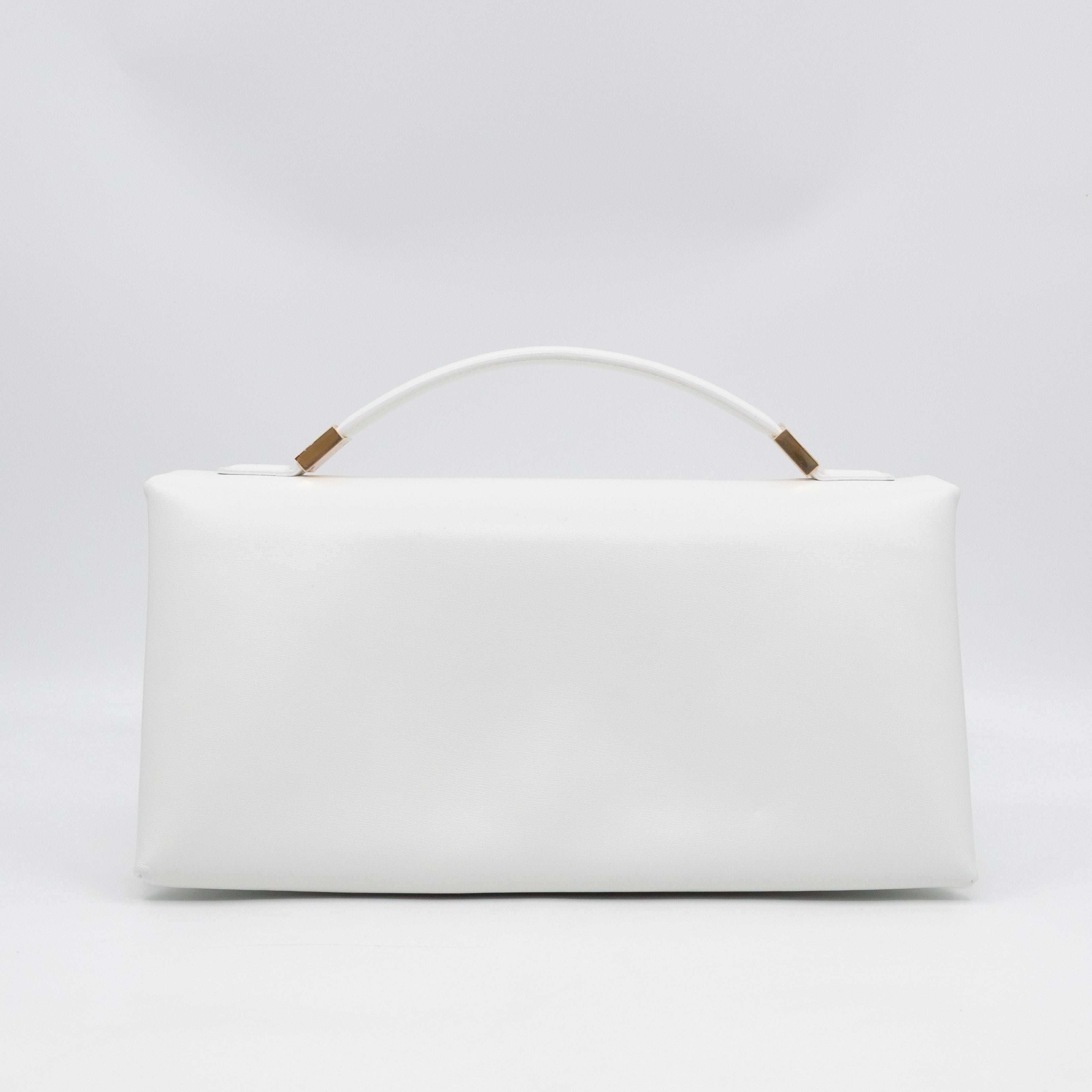 Prisma Padded Shoulder Bag White Leather