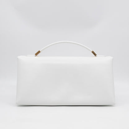Prisma Padded Shoulder Bag White Leather