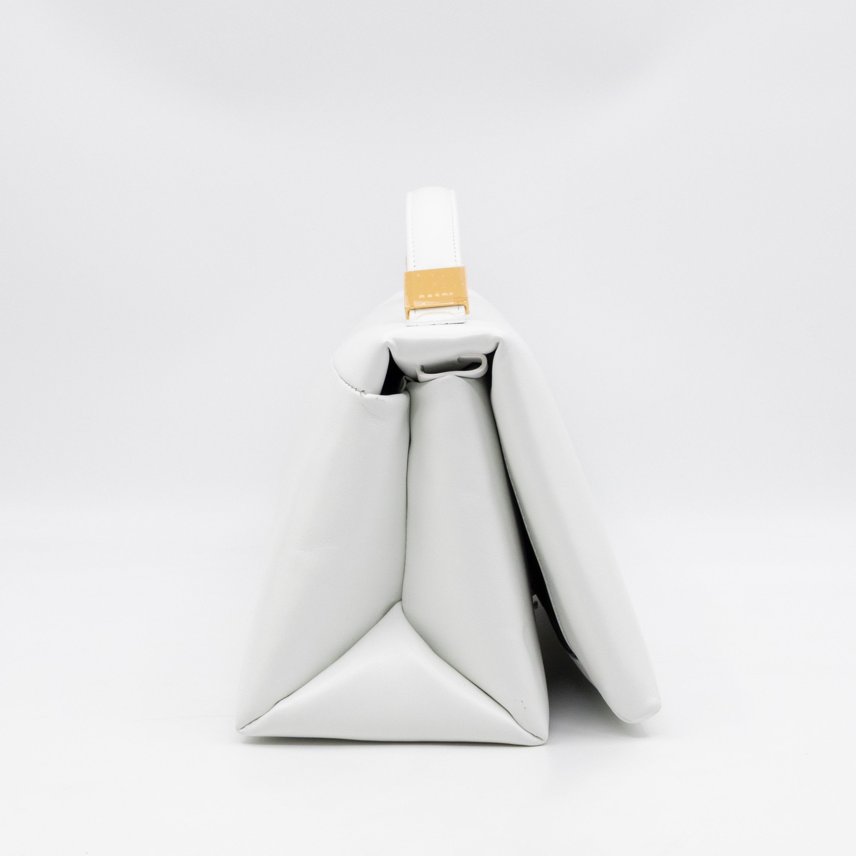 Prisma Padded Shoulder Bag White Leather