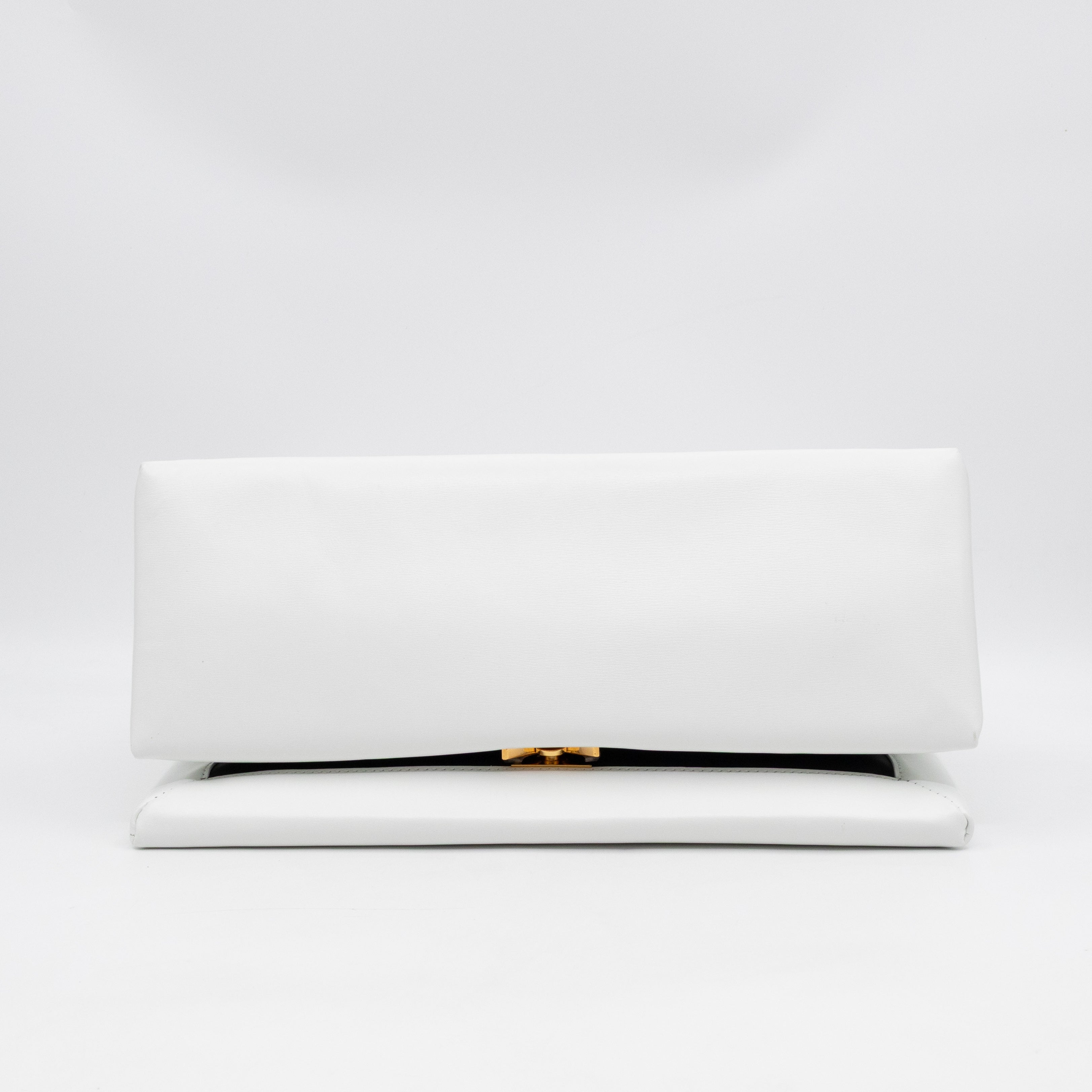 Prisma Padded Shoulder Bag White Leather