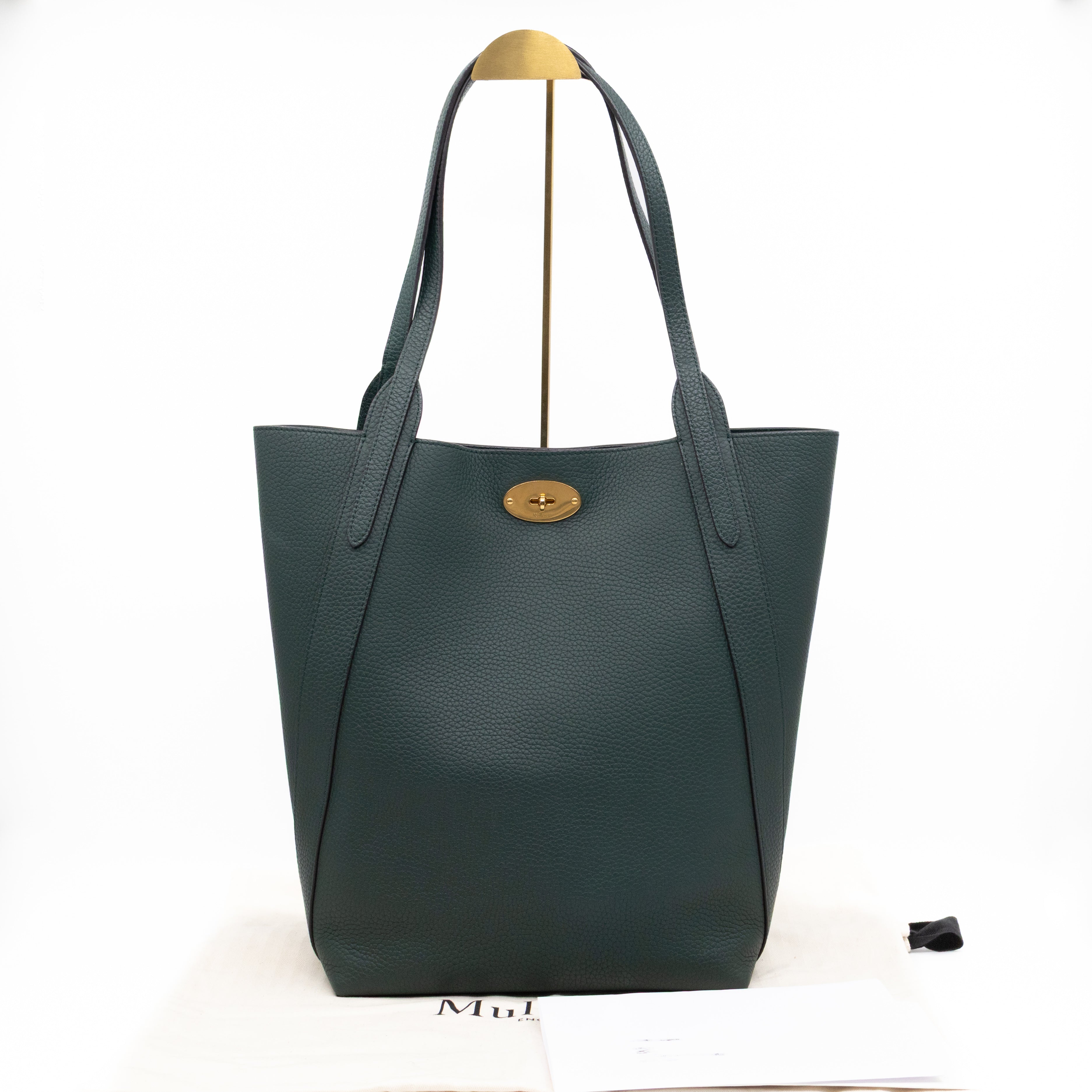 North South Bayswater Tote Mulberry Green Heavy Grain Leather