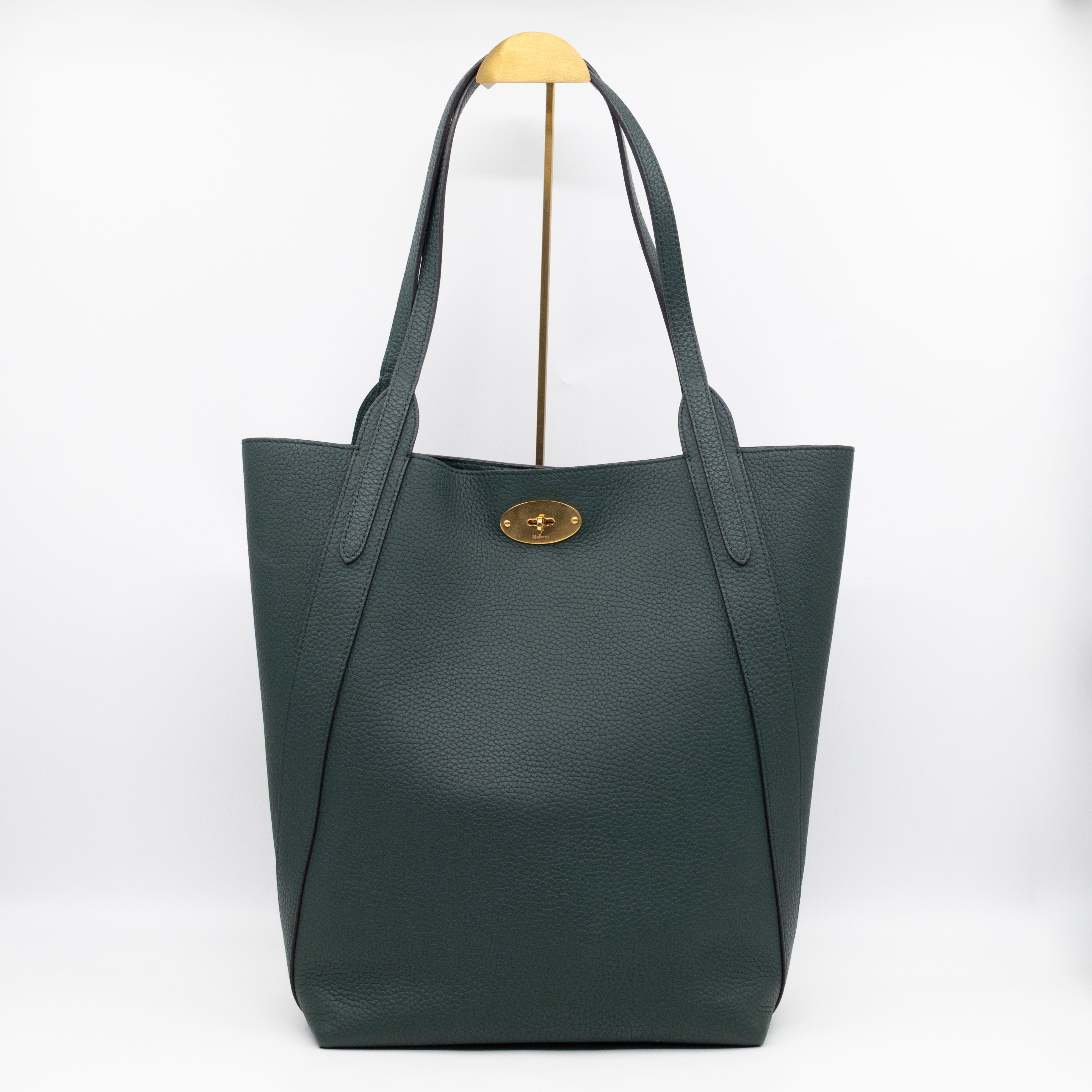 North South Bayswater Tote Mulberry Green Heavy Grain Leather