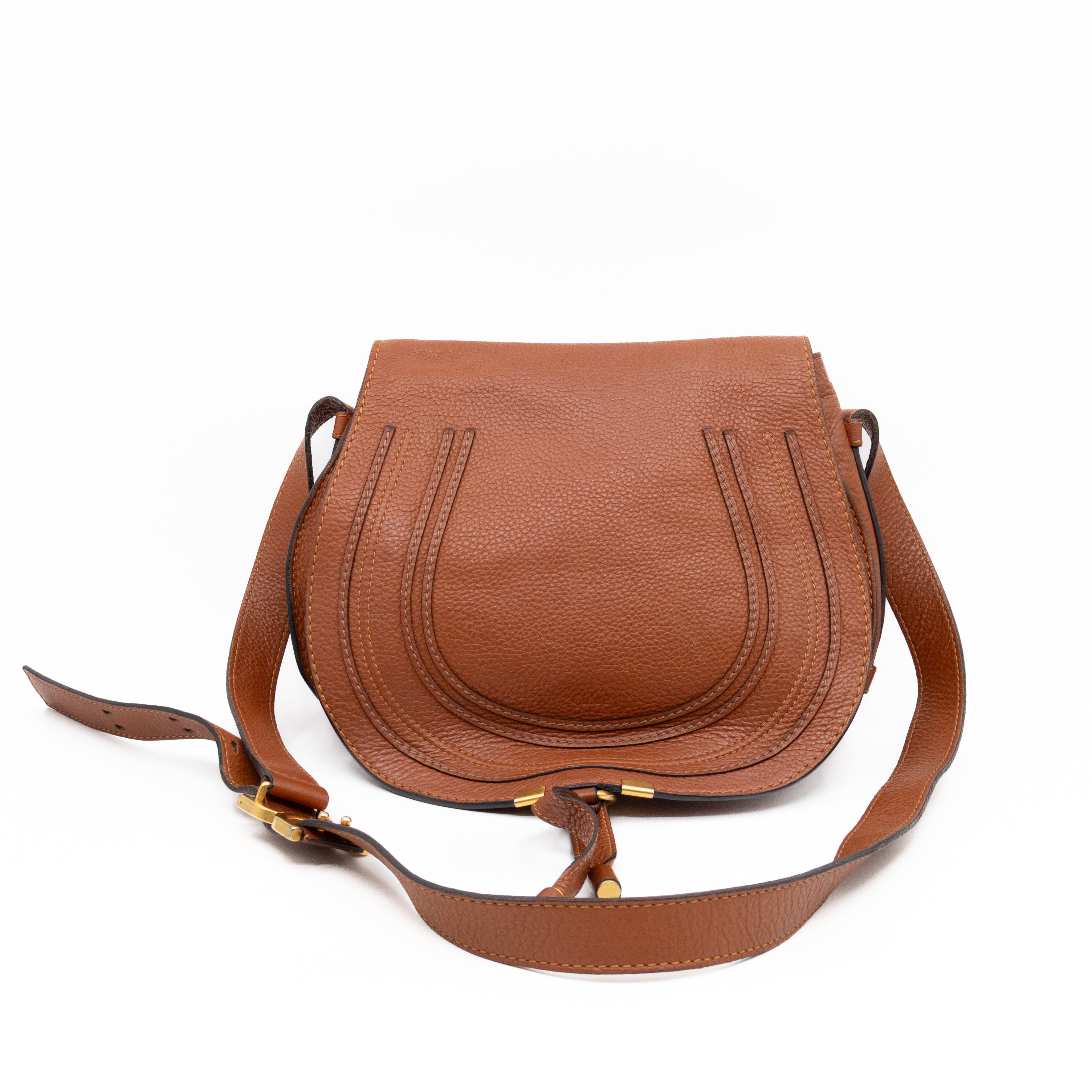 Marcie Medium Crossbody Bag Brown Leather