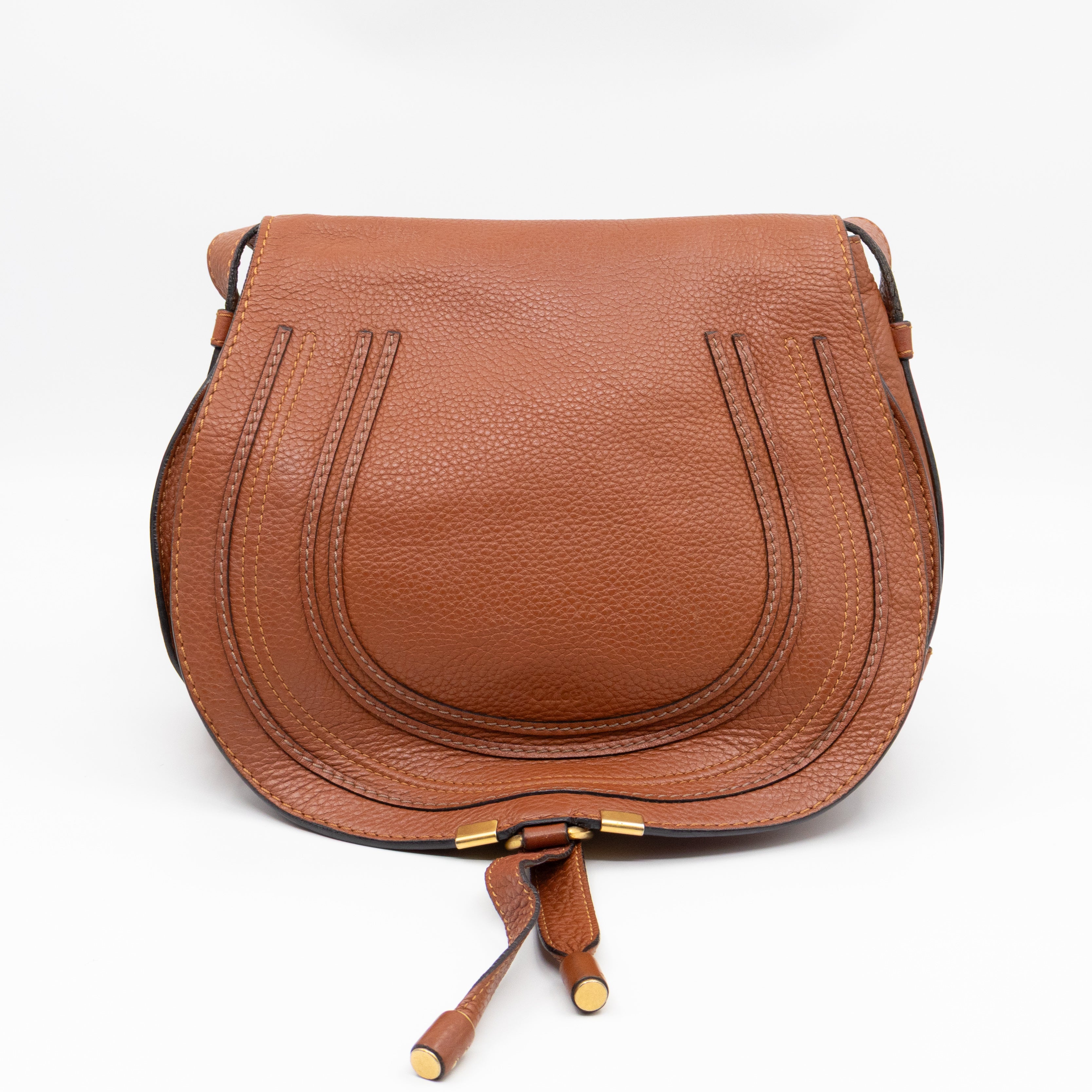 Marcie Medium Crossbody Bag Brown Leather