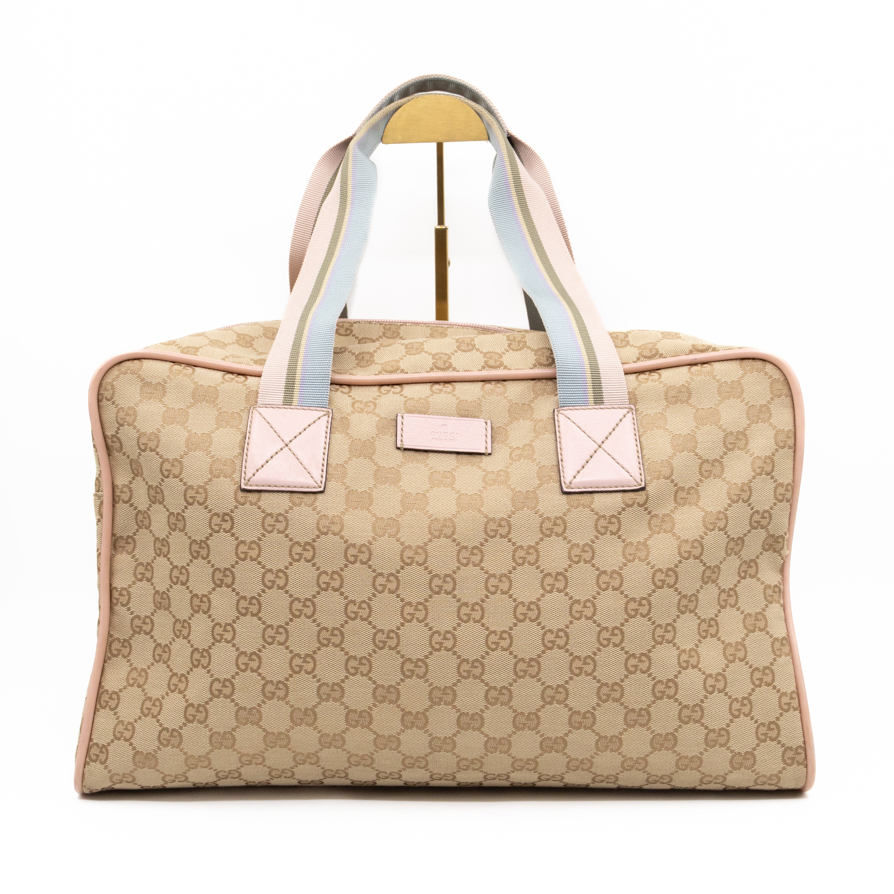 Web Carry On Duffle Bag Medium Beige GG Canvas