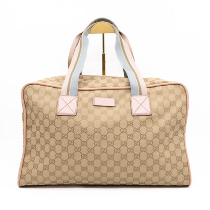 Web Carry On Duffle Bag Medium Beige GG Canvas