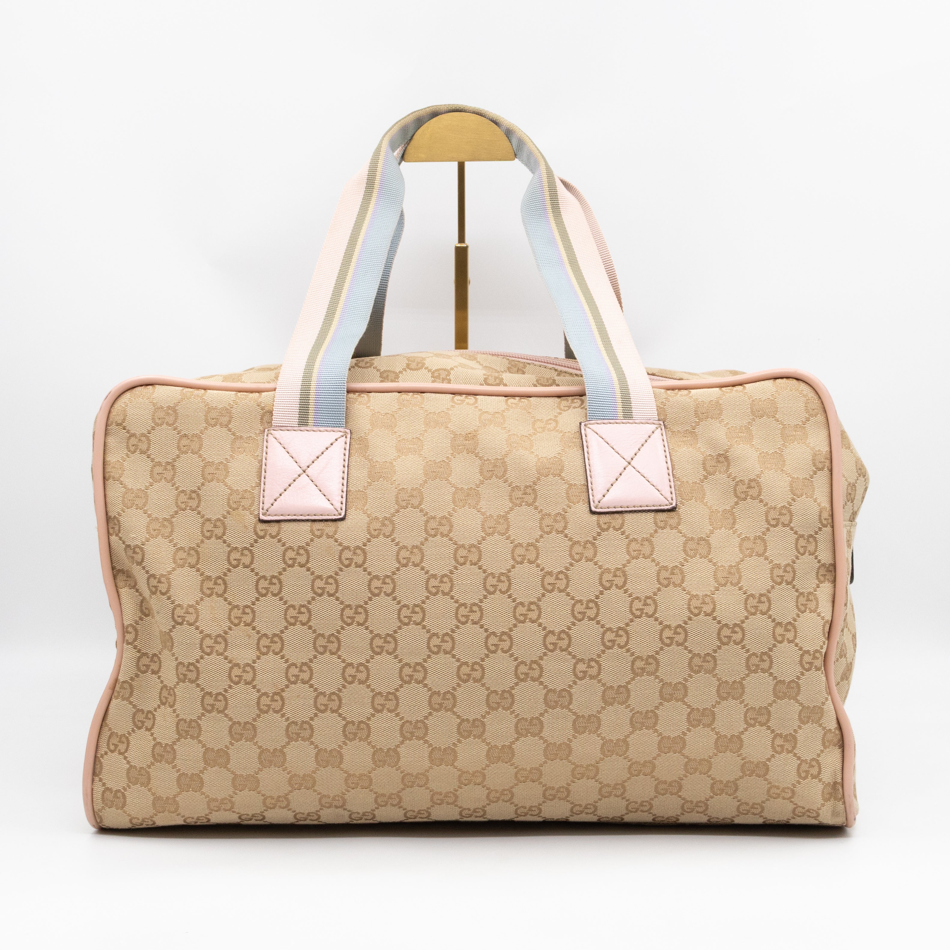 Web Carry On Duffle Bag Medium Beige GG Canvas