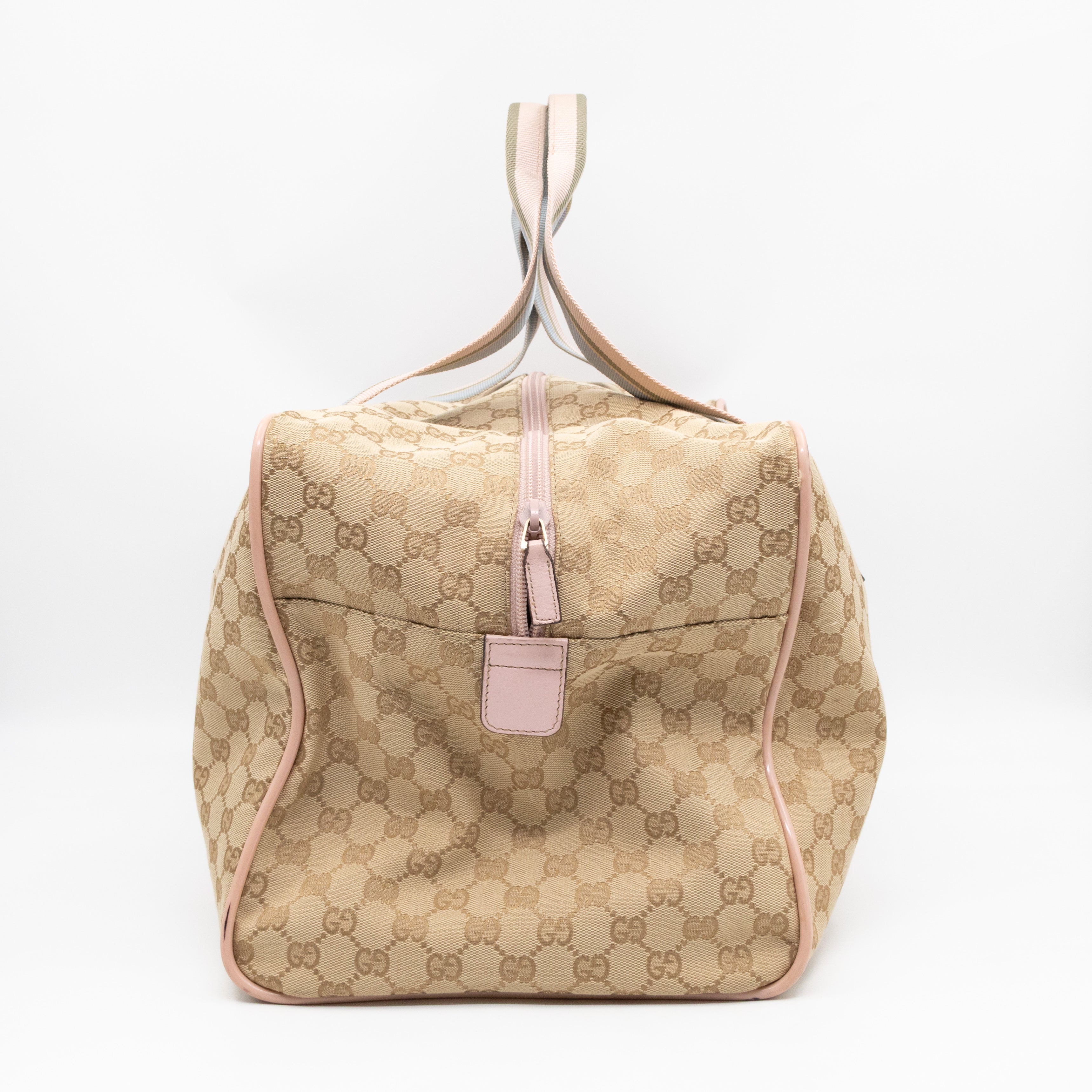 Web Carry On Duffle Bag Medium Beige GG Canvas