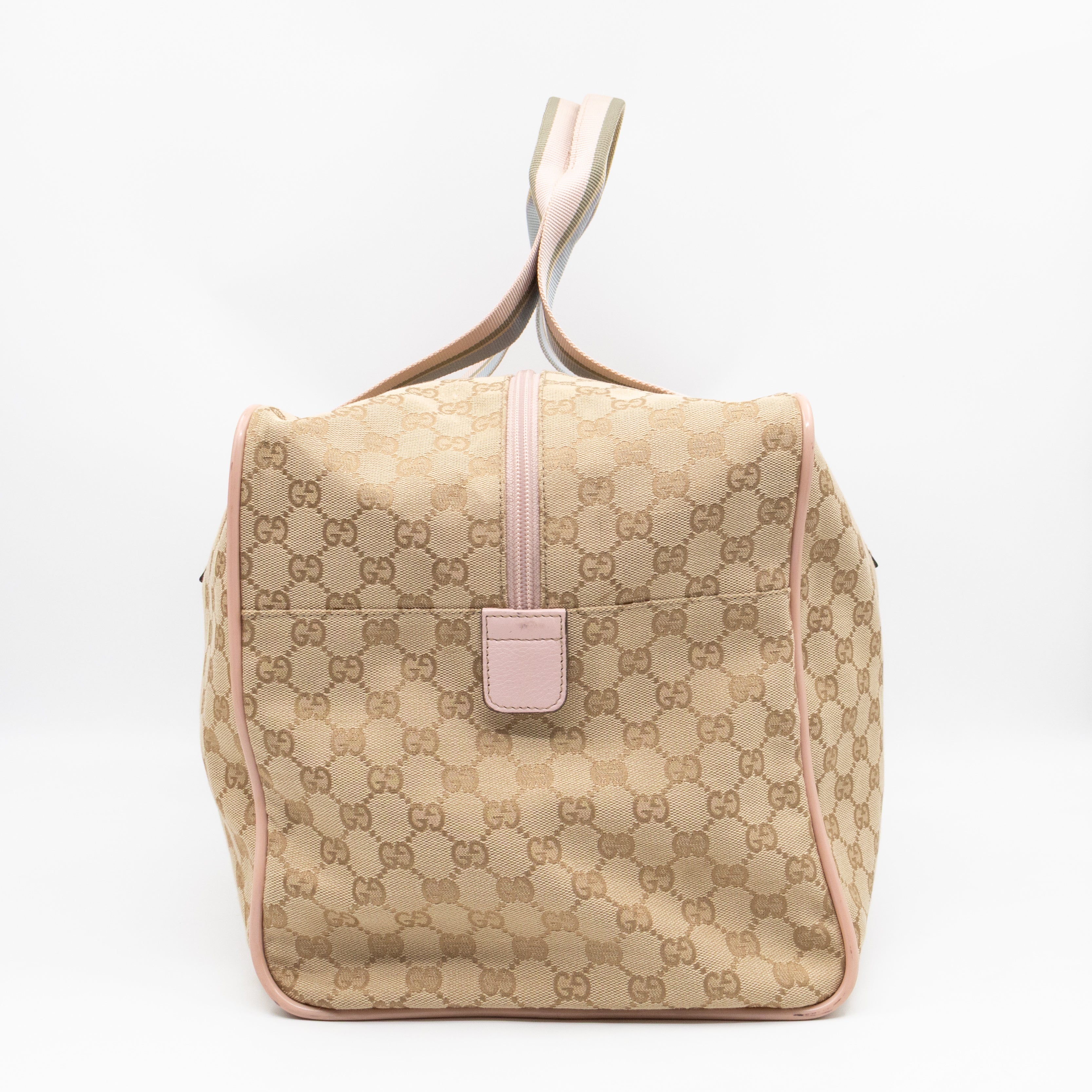 Web Carry On Duffle Bag Medium Beige GG Canvas