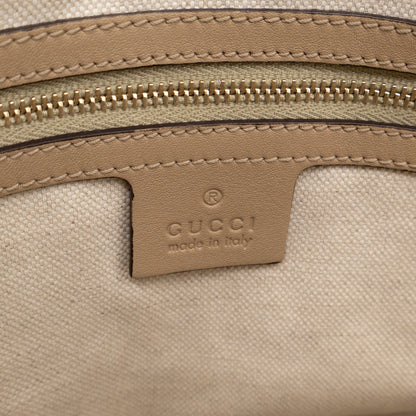 Nice Top Handle Bag Beige Microguccissima Leather