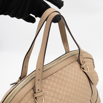 Nice Top Handle Bag Beige Microguccissima Leather