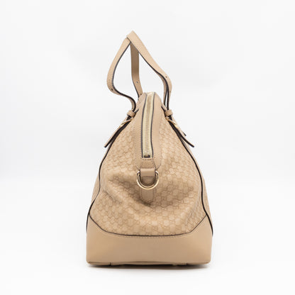 Nice Top Handle Bag Beige Microguccissima Leather