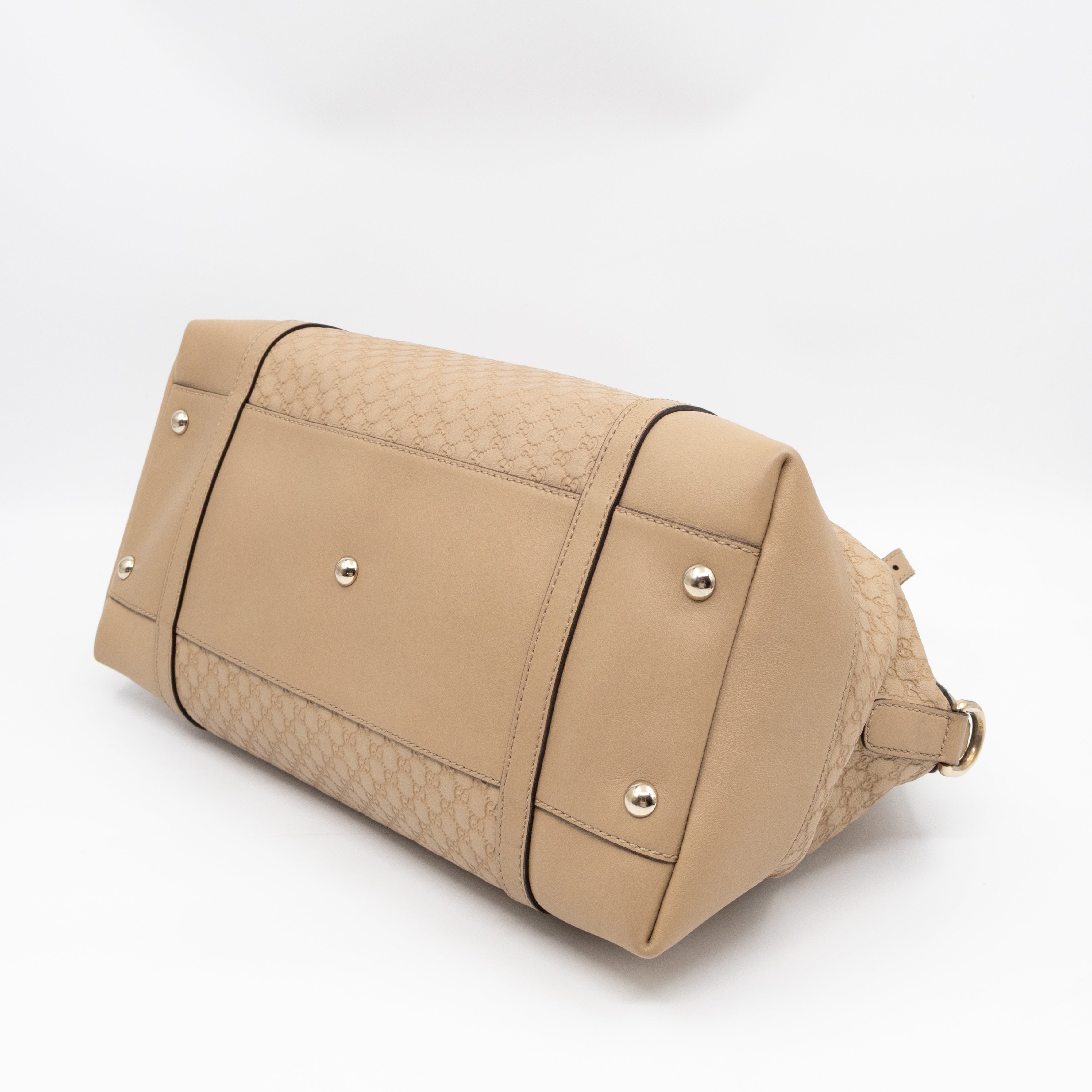 Nice Top Handle Bag Beige Microguccissima Leather
