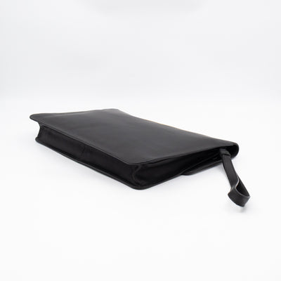 Document Case Black Intrecciato Leather