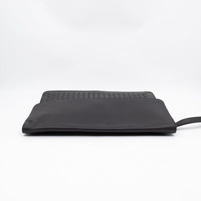 Document Case Black Intrecciato Leather